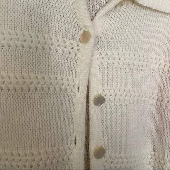 Vintage 60s Carol Brent cream button front longline cardigan sweater - Picture 3 of 6